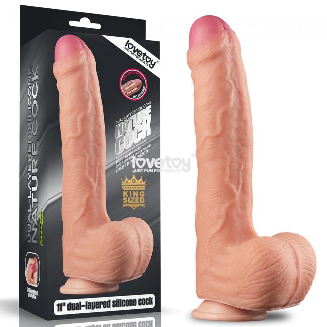 Dương Vật Giả Dán Tường Cao Cấp Silicon Thiết Kế 2 Da Mềm Mịn - Size Khủng Lovetoy 11in