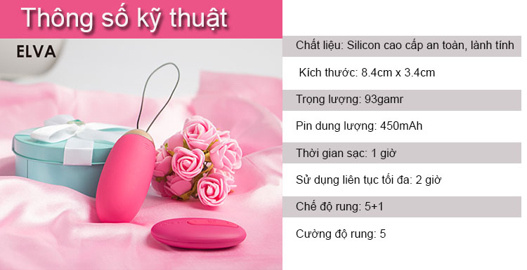  Nhập sỉ Trứng Rung Cao Cấp Điều Khiển Từ Xa Rung Siêu Mạnh - Svakom Elva USA nhập khẩu