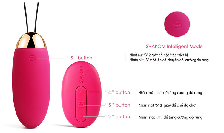  Nhập sỉ Trứng Rung Cao Cấp Điều Khiển Từ Xa Rung Siêu Mạnh - Svakom Elva USA nhập khẩu