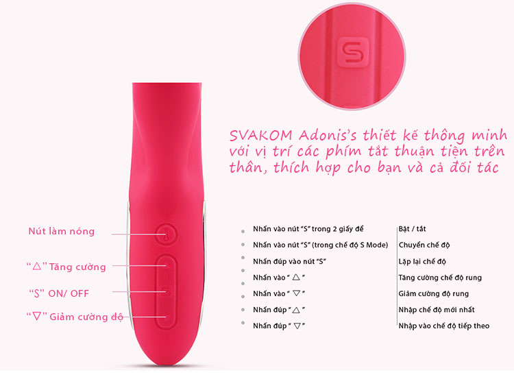  Review Dương Vật Giả Cao Cấp Kích Thích Điểm G Có Sưởi Ấm - Svakom Adonis USA mới nhất