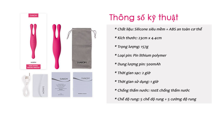  Bán Máy Rung Đa Năng Kích Thích Cao Cấp Cho Nữ - Svakom Marin USA hàng xách tay