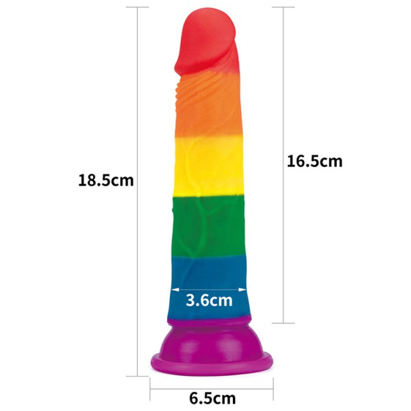  Cửa hàng bán Dương Vật Giả Dán Tường Silicon 7 Màu Độc Lạ - Lovetoy Prider 7in giá sỉ