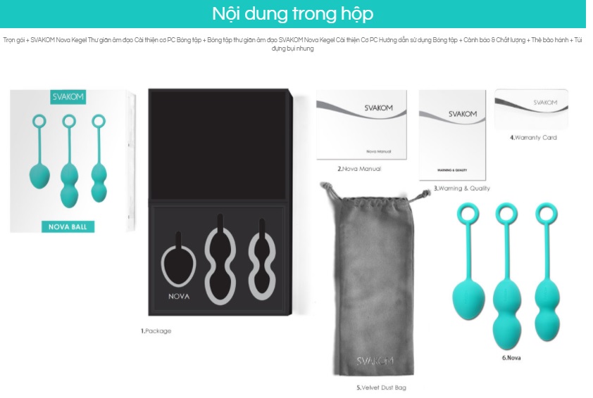 Đánh giá Bộ Bóng Kegel Tập Se Khít Âm Đạo - Svakom Nova USA giá sỉ