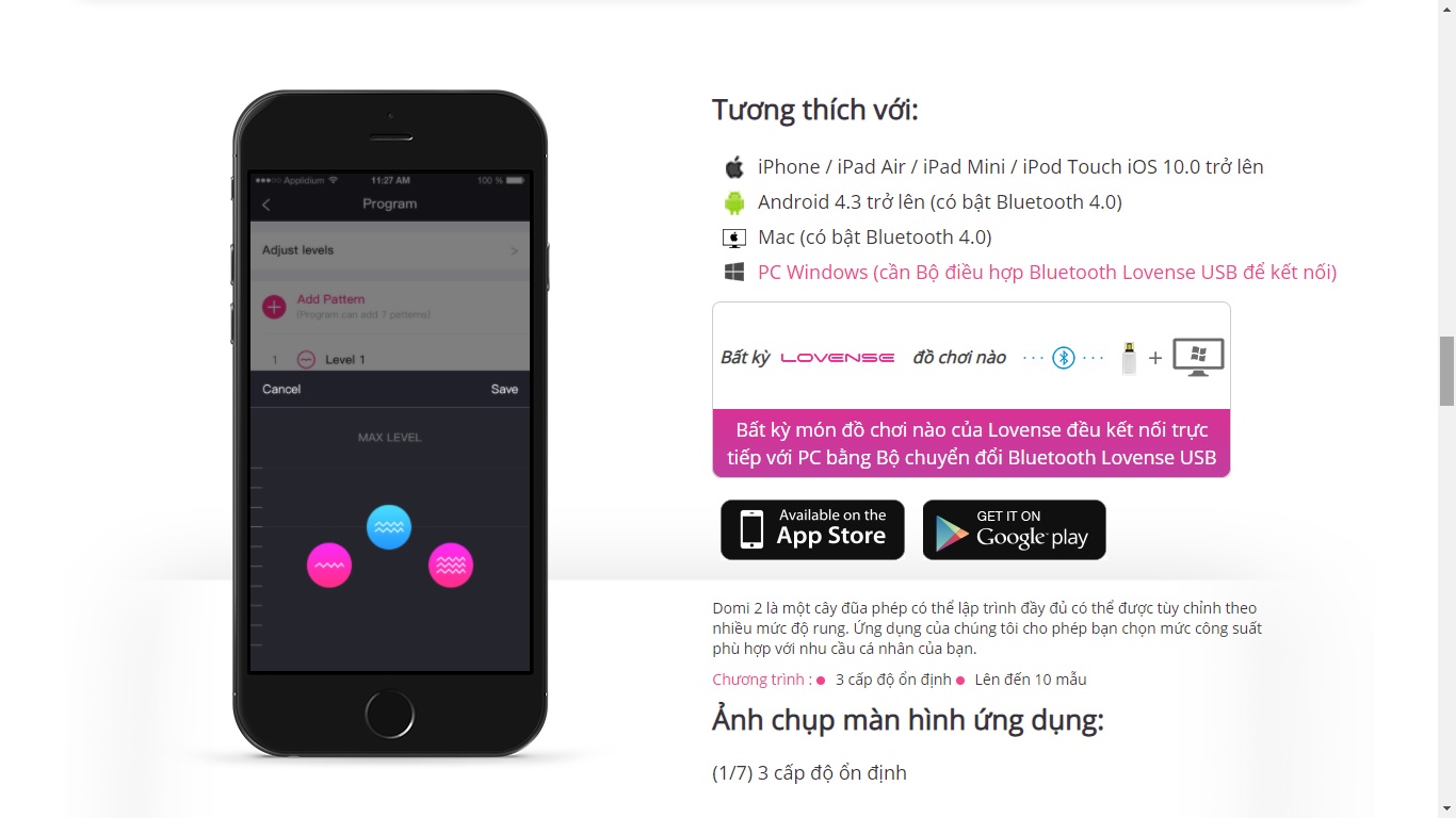  Bỏ sỉ Chày Rung Cao Cấp Siêu Rung - Điều Khiển Qua Điện Thoại - Hỗ Trợ Kết Nối Phòng Chat - Lovense Domi 2 chính hãng