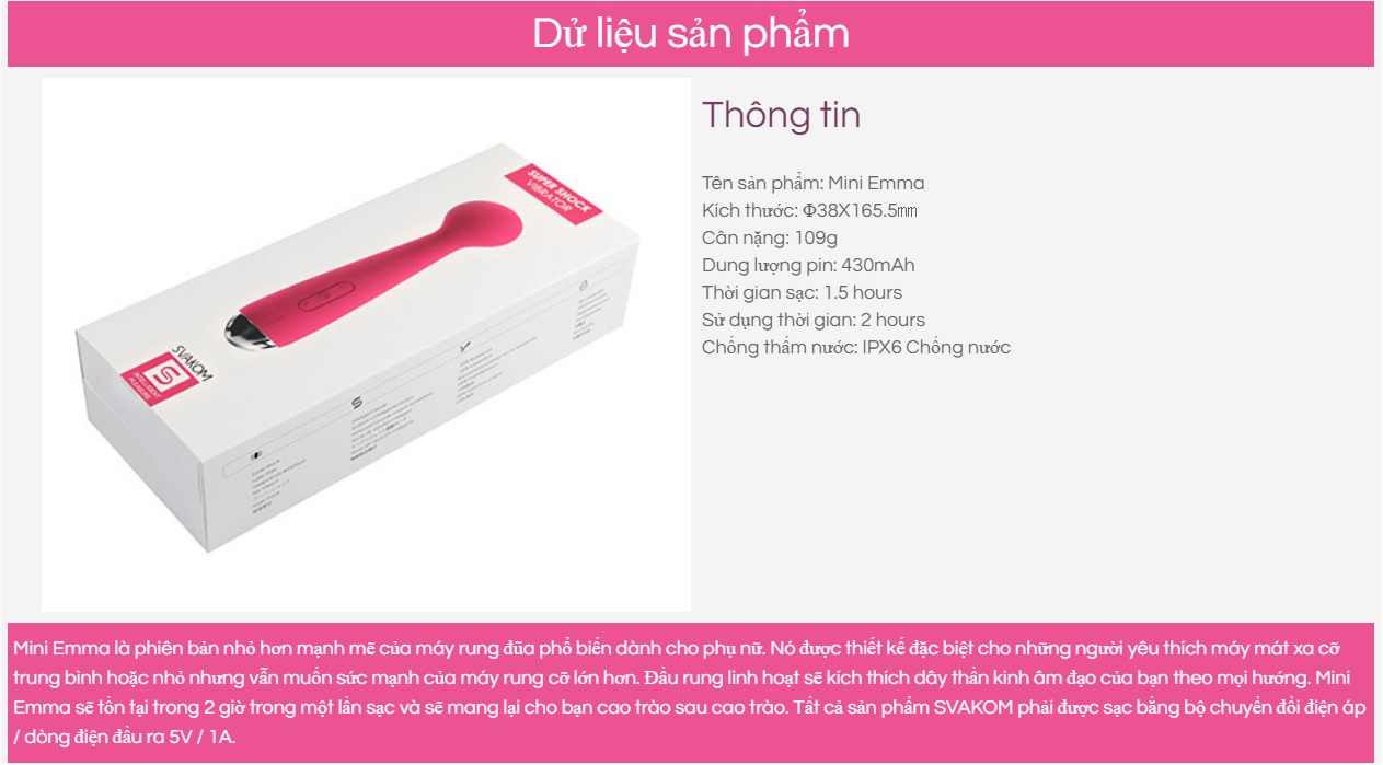  Sỉ Chày Rung Cao Cấp Rung Siêu Mạnh Nhiều Chế Độ - Svakom Mini Emma có tốt không?