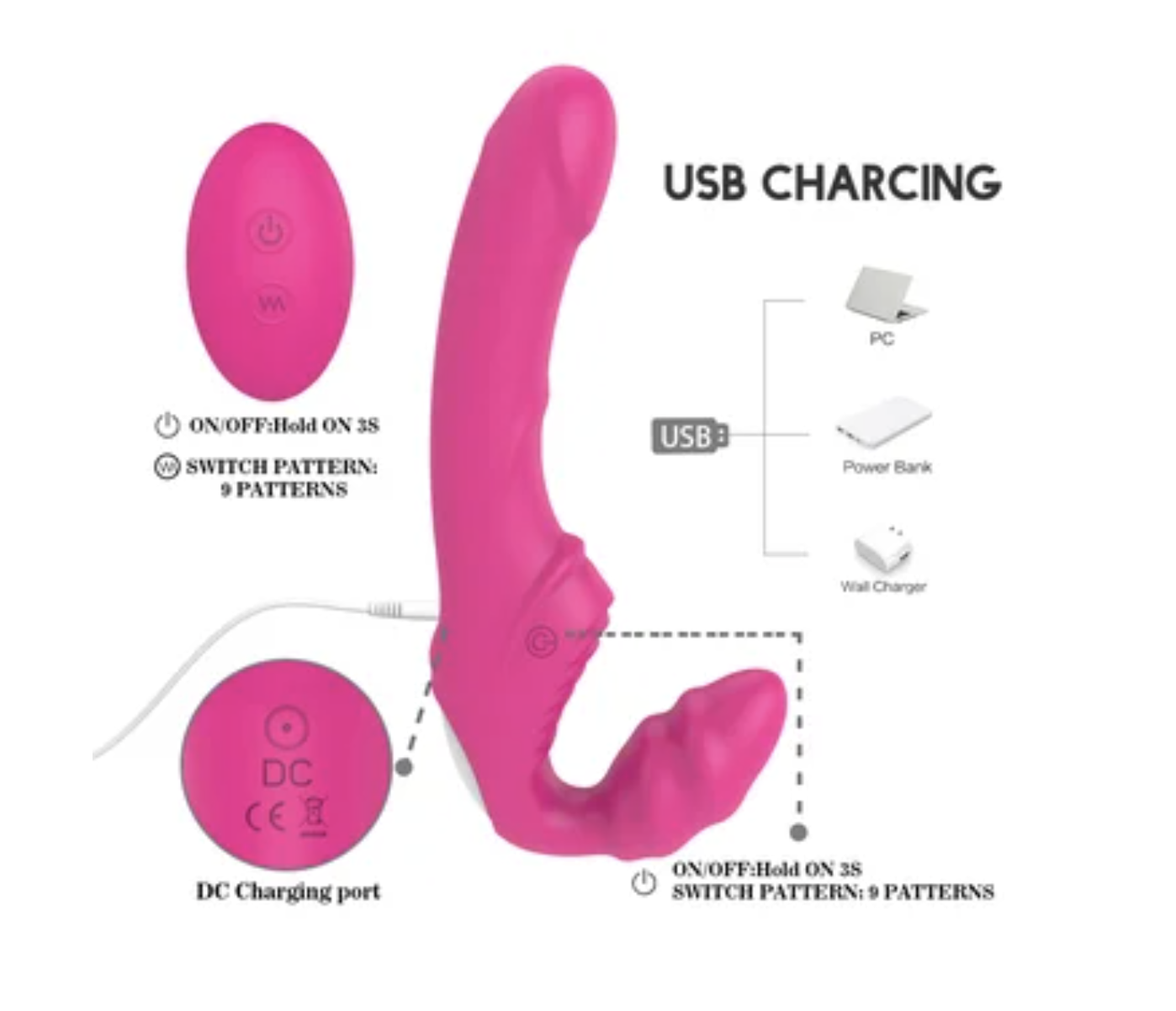 Cung cấp Dương Vật Giả 2 Đầu Siêu Rung - Có Điều Khiển Từ Xa - Thích Hợp Cho Less - S-Hande Nana-RCT nhập khẩu