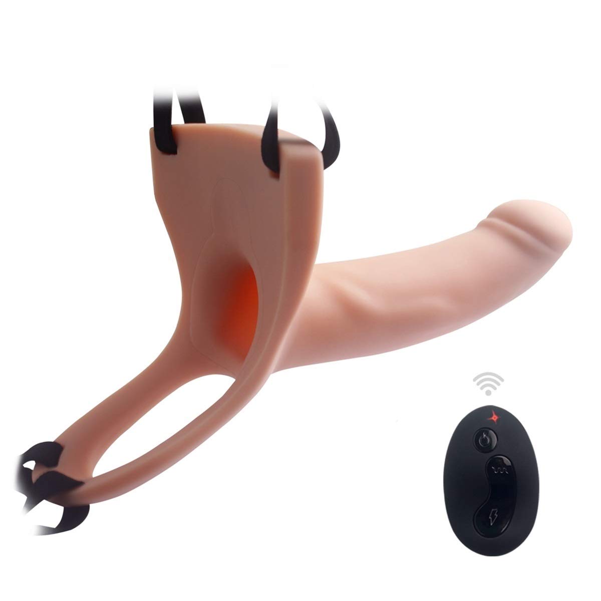  Kho sỉ Dương Vật Giả Dây Đeo Rỗng Có Rung Điều Khiển Từ Xa - Curved Dong USA cao cấp