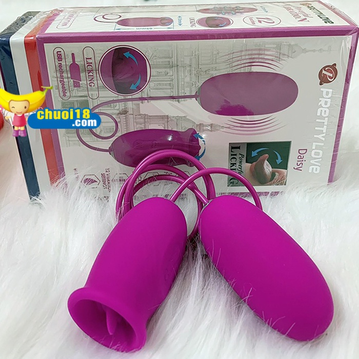  So sánh Trứng Rung 2 Đầu Cao Cấp : 1 Đầu Rung - 1 Đầu Lưỡi Liếm - PRETTYLOVE DAISY nhập khẩu