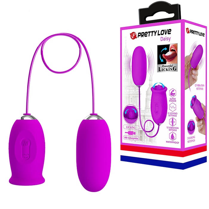  So sánh Trứng Rung 2 Đầu Cao Cấp : 1 Đầu Rung - 1 Đầu Lưỡi Liếm - PRETTYLOVE DAISY nhập khẩu