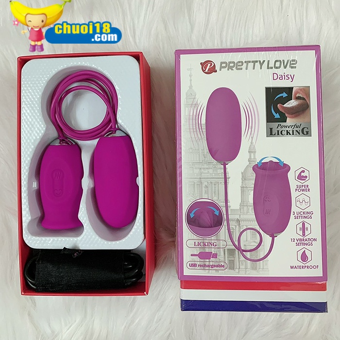  So sánh Trứng Rung 2 Đầu Cao Cấp : 1 Đầu Rung - 1 Đầu Lưỡi Liếm - PRETTYLOVE DAISY nhập khẩu