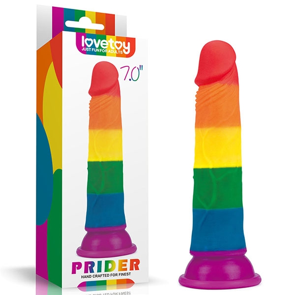  Cửa hàng bán Dương Vật Giả Dán Tường Silicon 7 Màu Độc Lạ - Lovetoy Prider 7in giá sỉ