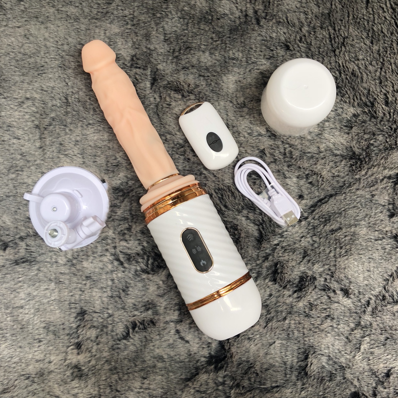  Giá sỉ Dương Vật Giả Silicon Cao Cấp 5in1 : Rung Thụt Sưởi Ấm Dán Tường Điều Khiển Từ Xa - Dibe hàng xách tay
