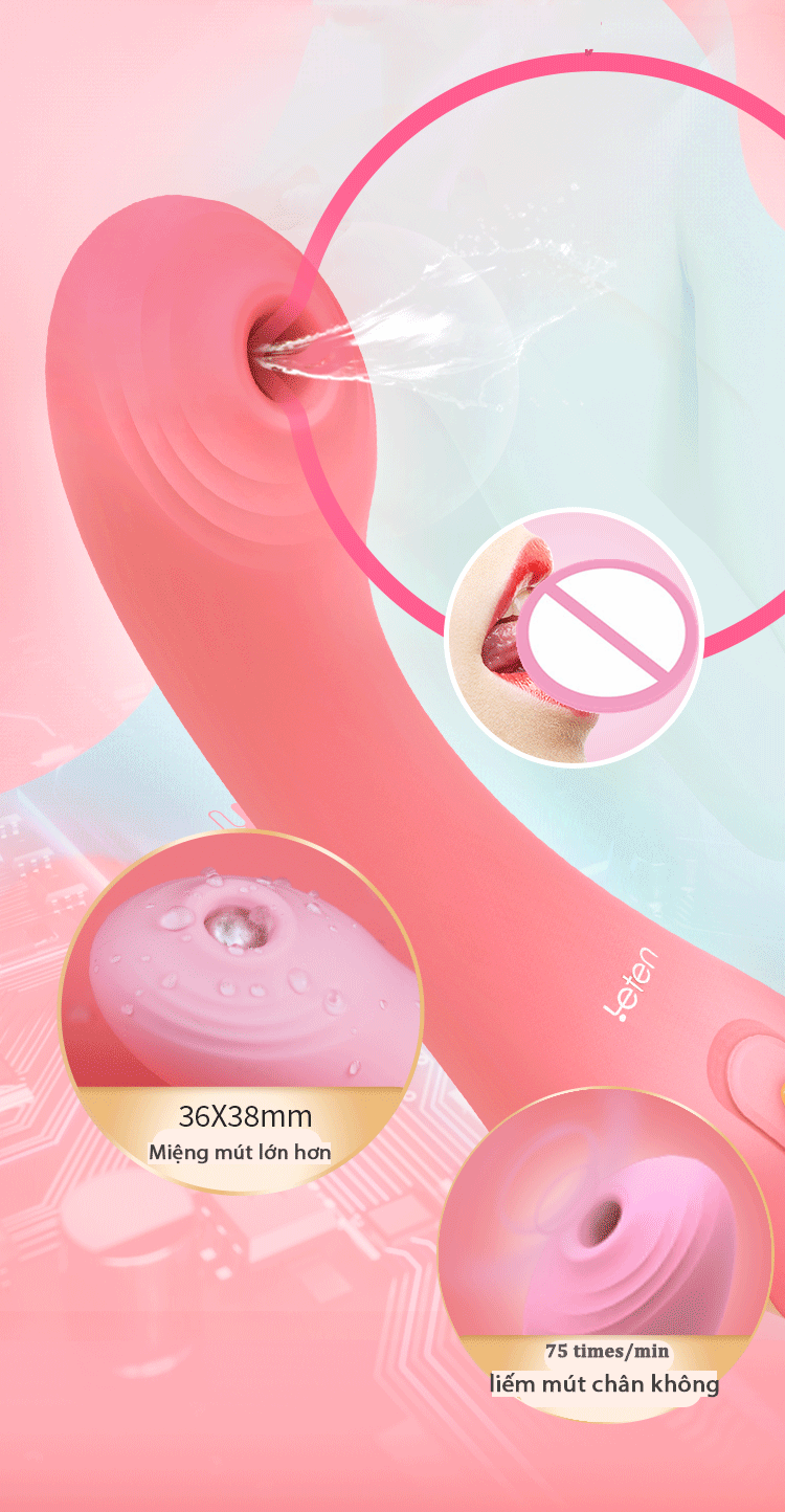  Mua Dương Vật Giả Đa Năng Kết Hợp Đầu Rung Hút Điểm G - Ngực - Leten G-Spot loại tốt