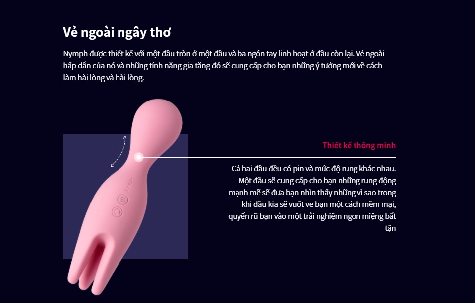  Shop bán Chày Massage 2 Đầu Cao Cấp - Kích Thích Ngực Và Âm Đạo Cực Phê - Svakom NYMPH USA cao cấp