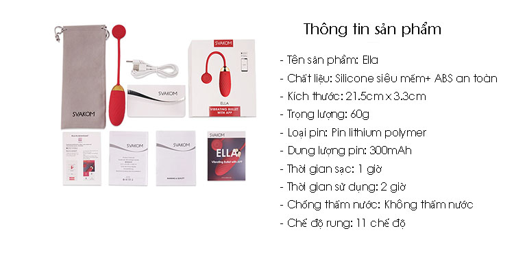 Đại lý Trứng Rung Cao Cấp Điều Khiển Qua Điện Thoại - Svakom Ella USA tốt nhất