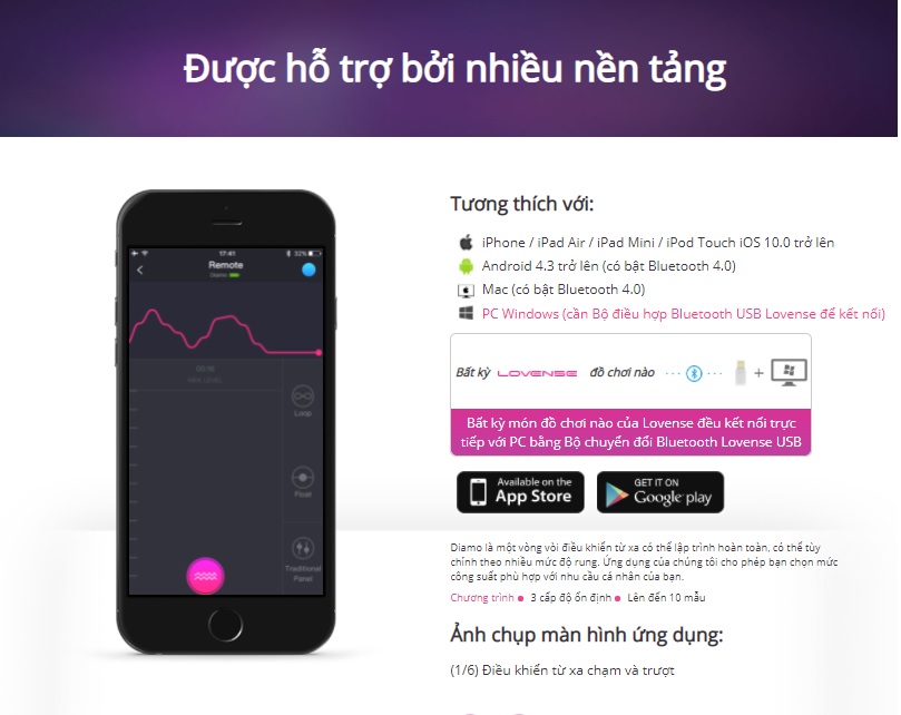  Bán Vòng Đeo Dương Vật Cao Cấp Rung Mạnh Nhất Hiện Nay - Điều Khiển Qua Điện Thoại - Lovense DIAMO giá tốt