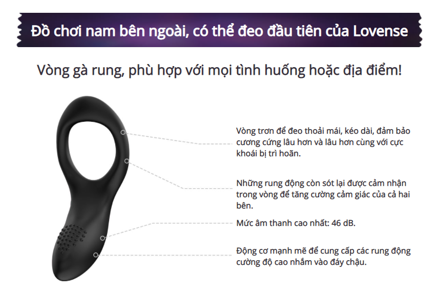  Bán Vòng Đeo Dương Vật Cao Cấp Rung Mạnh Nhất Hiện Nay - Điều Khiển Qua Điện Thoại - Lovense DIAMO giá tốt